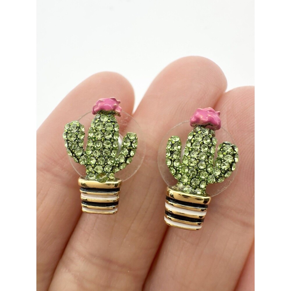 KATE SCENIC ROUTE CACTUS STUDS GOLD PLATED EARRINGS